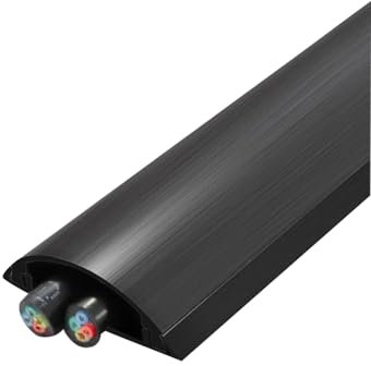 YZWZZXC Canalina Passacavi Calpestabile, Passacavo, Passacavi Autoadesive in Metallo, Previene i Rischi di Inciampo, Ospita 2-8 Fili, Adatte per Ufficio, Moquette, Pavimento(Black,40mm/1.6in)