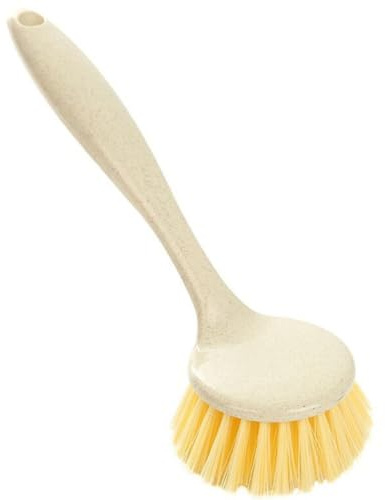 Cepillo plano de mango largo, cepillo de popa cómodo suave con fácil limpieza de esquina, cepillo de fregadero suave pero eficaz para ollas, encimera, uso versátil,