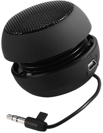 WAONIQ Mini Portable de 3,5 mm Haut Haut-Parleur intégré à la Batterie pour Les téléphones Mobiles Mp3 PC Ordinateur Portable Voyage en Plein air (Black)