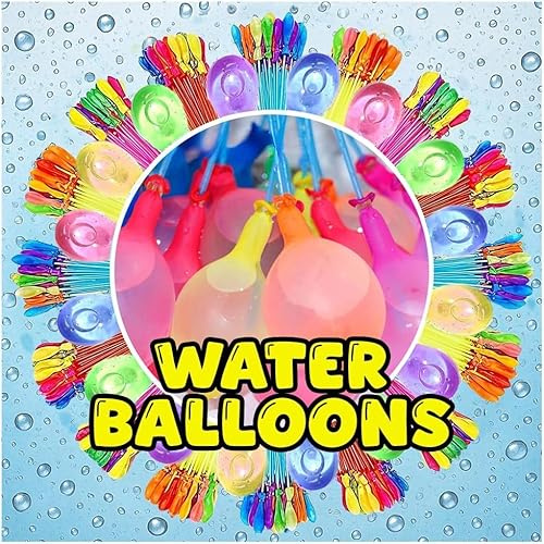 6 Pack Water Balloons – 666 Pieces Quick-Fill Assorted Water Bombs with Hose Nozzle – Fun Summer Toy for Kids, Garden, Pool Parties & Outdoor Games By ASPIRE UK