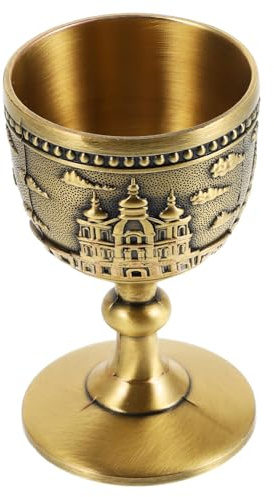 Mikinona Copa De Vino De Bronce Retro Taza Pequeña De Metal Para Decoración De Recepción De Boda Taza De Licor Vintage