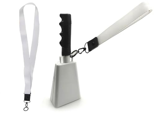 Kuhglocken aus Metall mit Griff für laute Geräuschentwicklung, Handheld, Kuh für Jubeln, Wettbewerb, Hochzeit, Jubeln, Party-Zubehör
