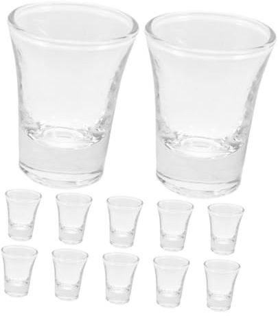 VOSAREA 12pcs Mini Glass Communion Cups 10ml Small Shot Goblets Glassware Compatible with Standard Church Trays for Holy Communion Service and Event Use