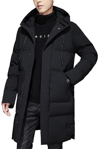 Cappotto Uomo Lungo Elegante Taglie Forti Trench con Cappuccio e Full Zip Tinta Unita Calda Cappotti con Tasche Maniche Lunghe Autunno Inverno Jacket Coat Regular Fit Casual Giacca Soft Sportivo