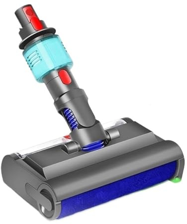 Cabezal de trapeador eléctrico con botón interruptor cepillo lavado, compatible Dyson V7, V8, V10, V11 y V15