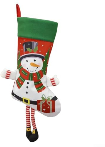 Weihnachtsstrumpf zum Aufhängen mit großer Größe für saisonale Leckereien und Spielzeug in der Nähe des Kamins (Schneemann)
