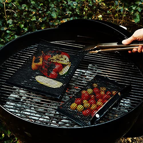 Non-stick återanvändbar BBQ Mesh Grillpåse för grillningseffektivitet och smakbevarande (27 x 22 cm)