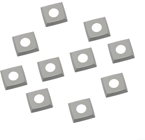 10 cuchillas de carburo sólido de 15 x 15 x 2,5 mm R150 para herramientas de torneado de madera, insertos de cabeza cepilladora de repuesto