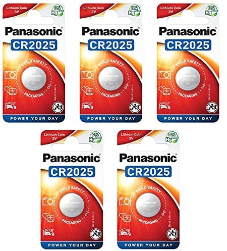 PANASONIC Cell Power CR2025 Lithium Coin Cell Batteries 3 V Pack of 5