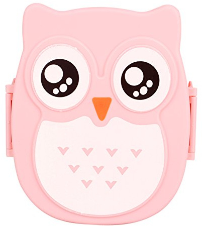 Contenitore lunch box per bambini, gufo, da picnic, 1050 ml Rosa