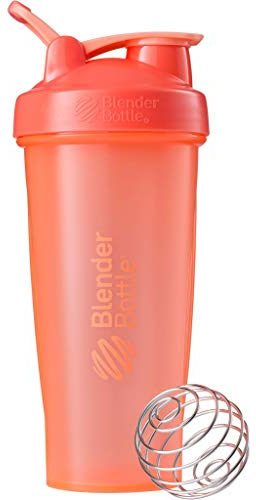 BlenderBottle Classic Loop Shaker mit BlenderBall, optimal geeignet als Eiweiß Shaker, Protein Shaker, Wasserflasche, Trinkflasche, BPA frei, skaliert bis 600 ml, 820 ml, Kunststoff, coral