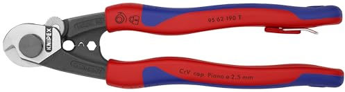 KNIPEX - 95 62 190 T BKA Tools - Wire Rope Cutters, Multi-Component, Tethered Attachment (9562190TBKA)