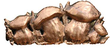Arte da parete, Funghi in rame, arredamento interni, natura lavorati e cesellati a mano