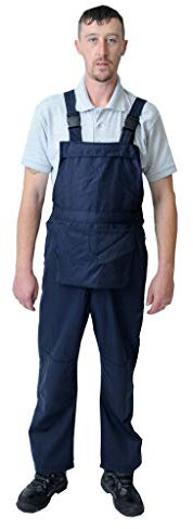 Roadmaster Bib and Brace Dungaree Overalls Painters Suit for Decorators Builders, Navy Blue, S