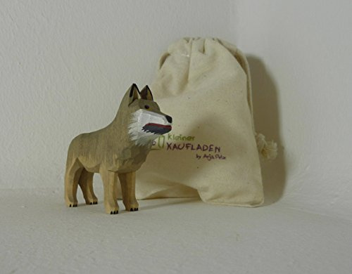Wolf von Lotte Sievers-Hahn 6,0 cm mit Baumwollbeutel Krippenfigur