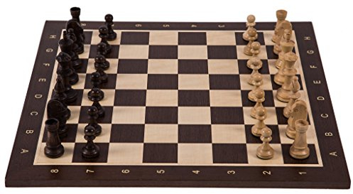 Square - Pro Schach Set Nr. 5 Amerika | Turnier Schachspiel aus Holz Schachbrett + Schachfiguren Staunton 5
