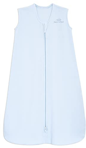 HALO SleepSack, 100% Cotton Wearable Blanket, Swaddle Transition Sleeping Bag, TOG 0.5, Baby Blue, Medium, 6-12 Months