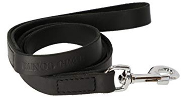 Dingo Gear Lederleine mit Griff aufgenäht, Breite 2,2 cm Länge - 120 cm Schwarz gewachstes Leder wasserdichte Leine handgefertigt Schwarz S03511