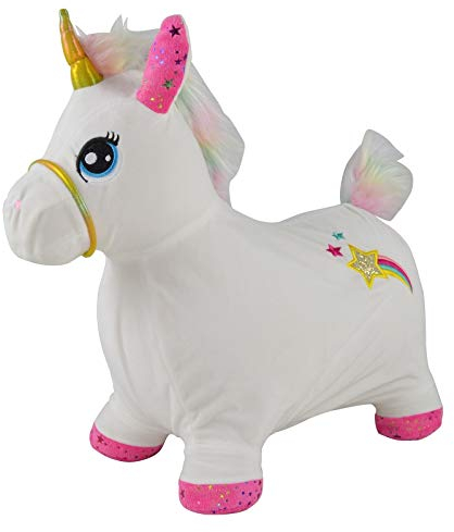 Bayer Chic 2000® Aufblasbares Hüpftier – Dunkelbraunes Pferd –Mit weichem abnehmbarem Bezug & Luftpumpe – Perfekt für Mädchen & Jungen – Ab 18 Monaten