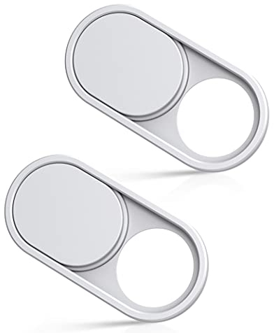imluckies Metall-Webcam-Abdeckung für Laptop, MacBook Pro/Air, iMac, iPad, Tablet, iPhone 8/7/6 Plus, Echo Show/Spot Web-Kamera-Blocker, schützt Ihre Privatsphäre, 2 Stück, weiß