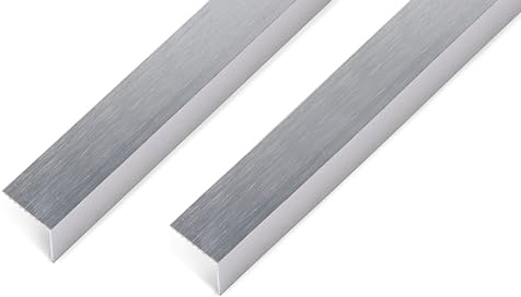 Alberts 499556 Winkelprofil | selbstklebend | Aluminium, edelstahldesign, hell | 1000 x 25 x 25 mm | 2er Set