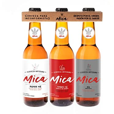 MiCA – Pack Degustación 3 Cervezas Artesanales MiCA– 1 ud MiCA Amber Ale- 1 ud MiCA Blonde Ale- 1 ud MiCA IPA - 33 cl– 6%