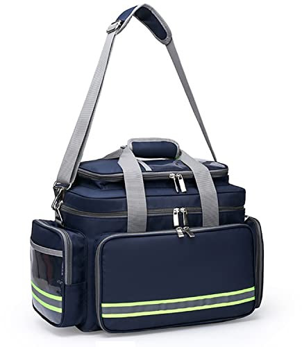 VVEROGJS Erste-Hilfe-Set Medizinische Tasche Leere Notfallrettungstasche für den Außenbereich wasserdichte reflektierende Oxford-Reisetaschen mit Mehreren Taschen (Color : Blue)