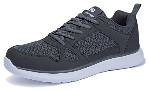 NewDenBer Sportschuhe Herren Freizeit Turnschuhe Leichtes Sneaker Laufschuhe (50 EU, Dunkelgrau/Grey)