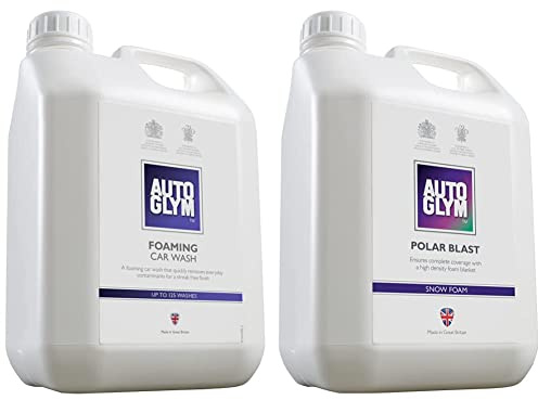 Autoglym Foaming Car Wash, 2.5 Litres - High Foaming Shampoo, Car Cleaning Shampoo For All Bodyworks, Streak Free Finish & Polar Blast, 2.5L - Thick Snow Foam Pre-Wash pH Neutral Car Cleaner