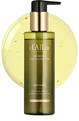 d'alba Limpiador vegano suave para equilibrar la piel con trufa blanca italiana, limpiador en gel de pH suave, limpiador hidratado y no tensor, vegano