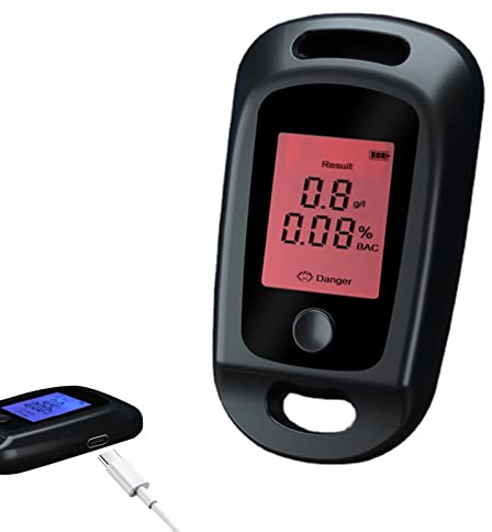 Keptfeet Etilometro per Alcol Tester | Etilometro Digitale Portatile - Etilometri tascabili USB Ricaricabili con Display Digitale, Test Senza Contatto