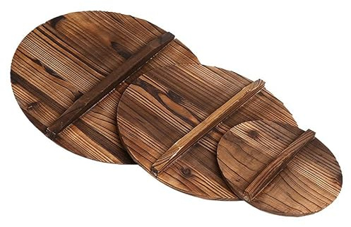 Wooden Pot Cover Pan Lid With Large Handle Anti-Hot Anti-Spillover Hypotenuse Cover Wok Wooden Pan Lid Cookware Parts (Diameter: 40CM)