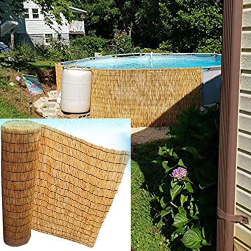 Bambusrollo Schilf Sichtschutz Zaun,Sonnenschutz Gartendeko Bambus Rollo,Outdoor Vorhang Wetterfest Schilfrohrmatte,Natürliches Schilfrollo,Beschattung Gartensichtschutz,für Garten Privatsphäre ( Colo