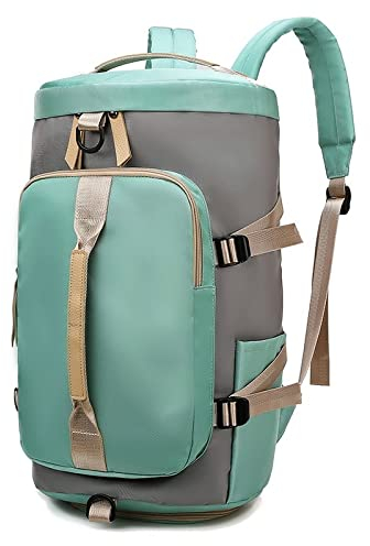 KLZUOPT Wanderrucksack, Rucksack, Fitnessstudio, Reisetasche für Damen und Herren, Camping, Outdoor-Sport, Umhängetasche mit Schuhtasche, Fitness-Trainingstasche (Farbe: Grün)