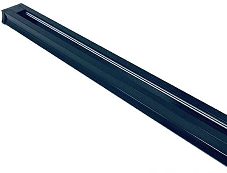 Vetrineinrete® Binario elettrico monofase per faretto led staffa portalampada supporto fari asta da faro (Nero)