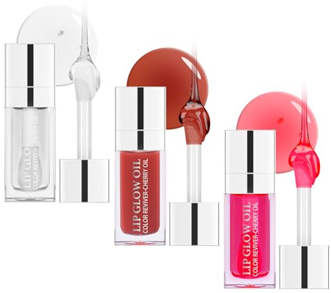 Ofanyia Hydrating Lip Glow Oil, Plumping Lip Gloss Tinted Lip Balm Transparent Lip Care, Long Lasting Hydrating Lip Gloss Tinted Lip Non-sticky, Lip Tint Lip Care Oil