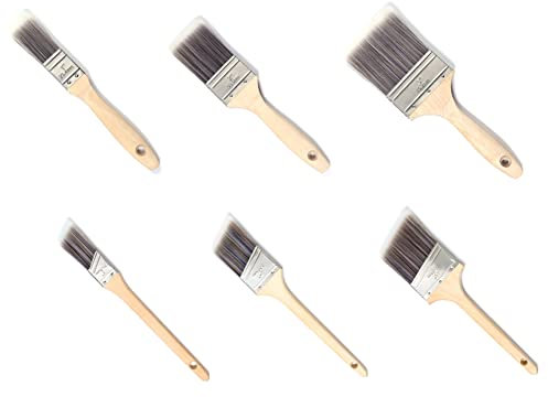 Louttary Master Pro Pinselset, Abgewinkelte Pinsel für Streichen Von WäNden, Holzverkleidungspinsel, Synthetischer Pinsel