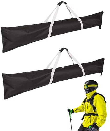 Dranng Skitasche Für Skireisen | Snowboardtaschen-Reisetaschen Mit Sicheren Riemen, Einfacher Transport Von Skiern Und Stöcken, Wasserabweisende Schützende Reisetasche (2 Stück)