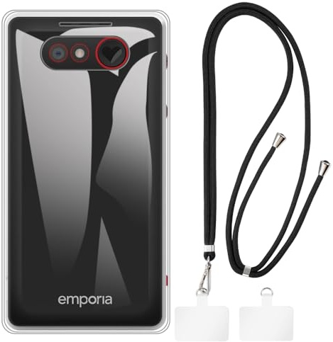 Crossbody-/Halsband-TPU-Handyhüllen-Set Kompatibel mit Emporia Pure-LTE, Stoßfeste Schutzhülle mit Verstellbarem Tragegurt
