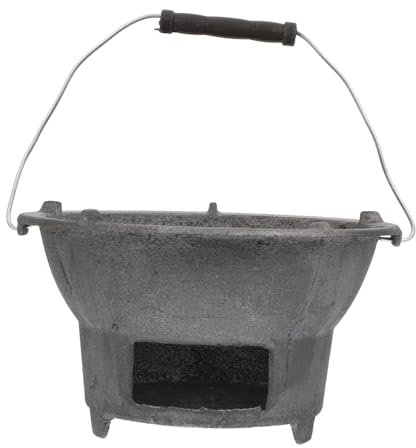 PRETYZOOM Gusseisen Grillofen Holzkohlegrill 20cm Für Outdoor Hitzebeständig Robust Und Langlebig Kompakt Und Leicht Für Camping Und Garten