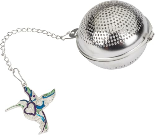 The Traveling Teapot Tea Infuser for Loose Leaf Tea-Cute reusable steeper stainless steel mesh, strainer ball holder accessory, single diffusers brewer strainers infusers diffuser (Hummingbird)