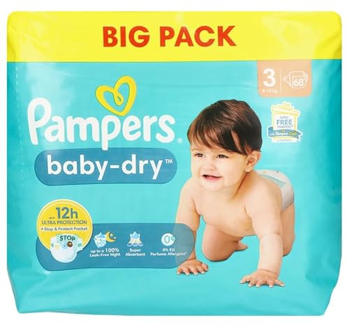 Pampers Windeln Größe 3 Midi, 68er Packung