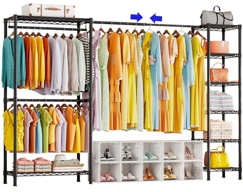 KZOBYD Extendable Clothes Rails, Coat Rails Coat Racks for Hanging Clothes