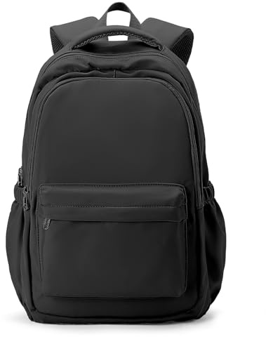 WEPLAN School Backpack School Bag for Teenage Girls Boys College Rucksack Lightweight Schoolbag Casual Backpack Dayback Women Bookbag College Waterproof 14 Inch Laptop Backpacks,B1-Black