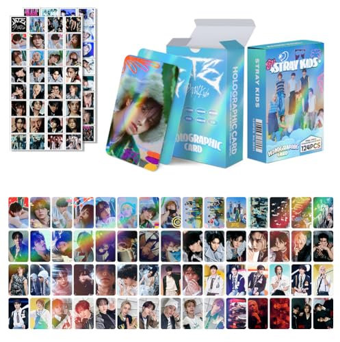 124PCS Kpop SK Car-ds,SK Picture Car-ds,Str-ayK Car-ds,Stray-K New Album Cards Set,Stray-K Card Postcard Birthday Gift Cards for Fans