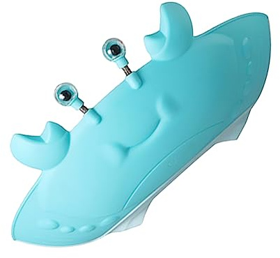 Cartoon Badehut für Kinder und Kleinkinder, Blaue Silikon Haube | Schützt Beim Waschen vor Wasser an Ohren, Augen und Mund, Leicht Tragbar, für Festivals und Geburtstag
