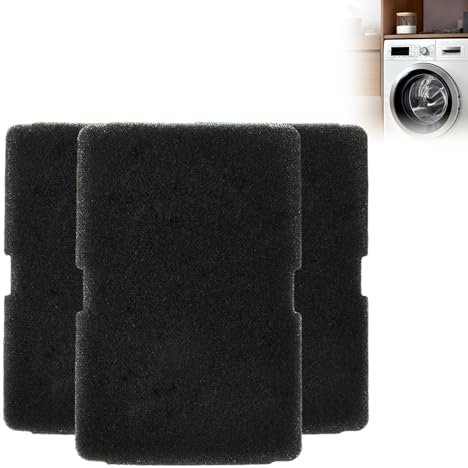 Lonwiner 3 filtri per asciugatrici, in ovatta resistente al calore per filtro dell'aria 2964840100 per Beko Dryer Heat Pump Dryer, colore nero