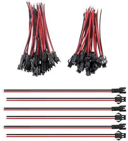 HAXIHA 30 Paia JST SM 2 Pin Plug Maschio a Femmina Cavo Adattatore,22 AWG JST 2-Pin Adattatore Micro Elettrico Spina,Connettore Maschio e Femmina,con 150 mm Cavo,Elettrico Filo per Luce LED