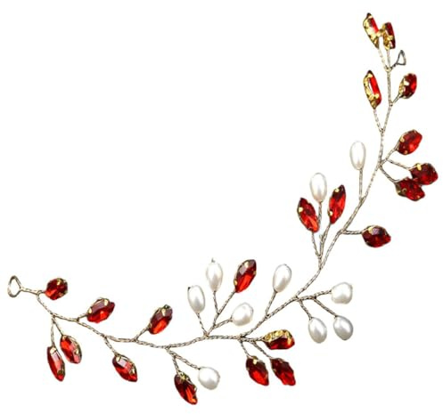 PACKOVE Accessoire Cheveux Mariage Élégant en Perles et Cristaux Texture Fine en Métal, pour Coiffure de Mariée Lors de Soirées à Thème ou Événements Chics