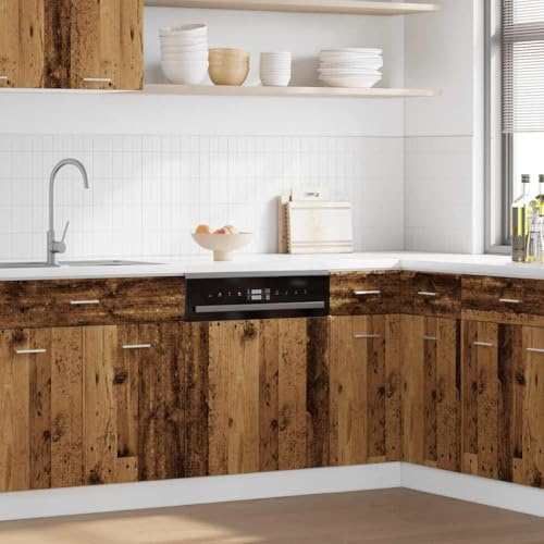 QJBSAVVA Panneau de lave-vaisselle aspect bois vieilli - 60 x 1,5 x 67 cm - Panneau avant pour armoires de cuisine - Robuste et facile d'entretien - Pour l'intégration dans les meubles de cuisine